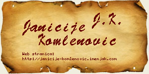 Janićije Komlenović vizit kartica